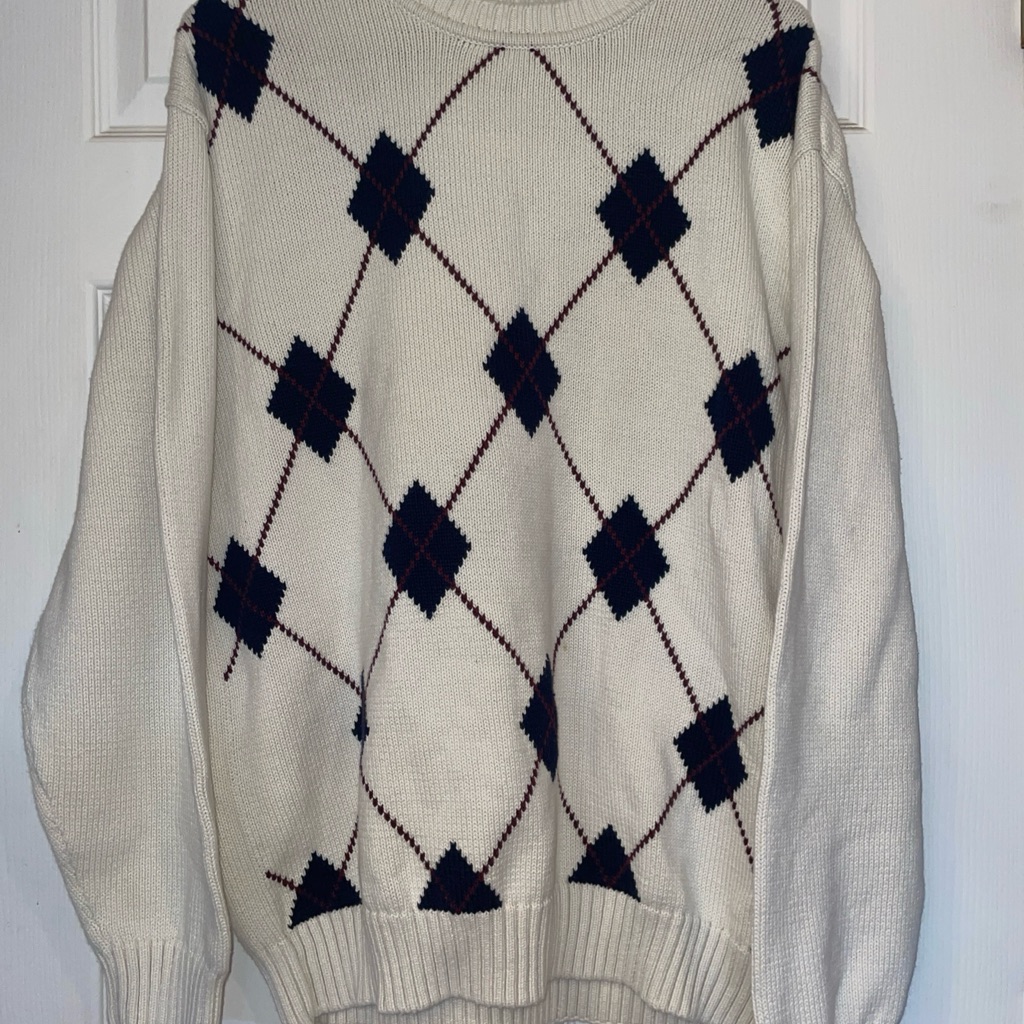 Dockers Vintage 90's Geometric Diamond Pattern Knit Sweater Xl